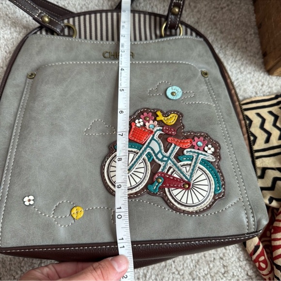 Chala Gray Backpack with Bicycle Design - Picture 7 of 9